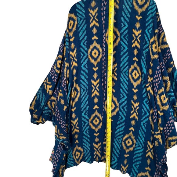 Ariat Womens L-XL Boho Kimono Cardigan Vibrant Geometric Tribal Southwest Wrap - Picture 15 of 15